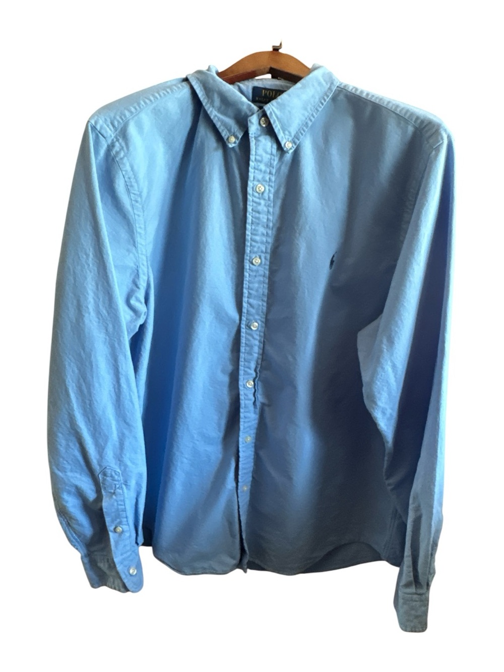 Polo by Ralph Lauren Sky Blue Button-Down Shirt 100% Cotton Long Sleeve XL Top